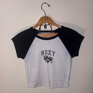 Roxy Black and White Short Sleeve Tee
